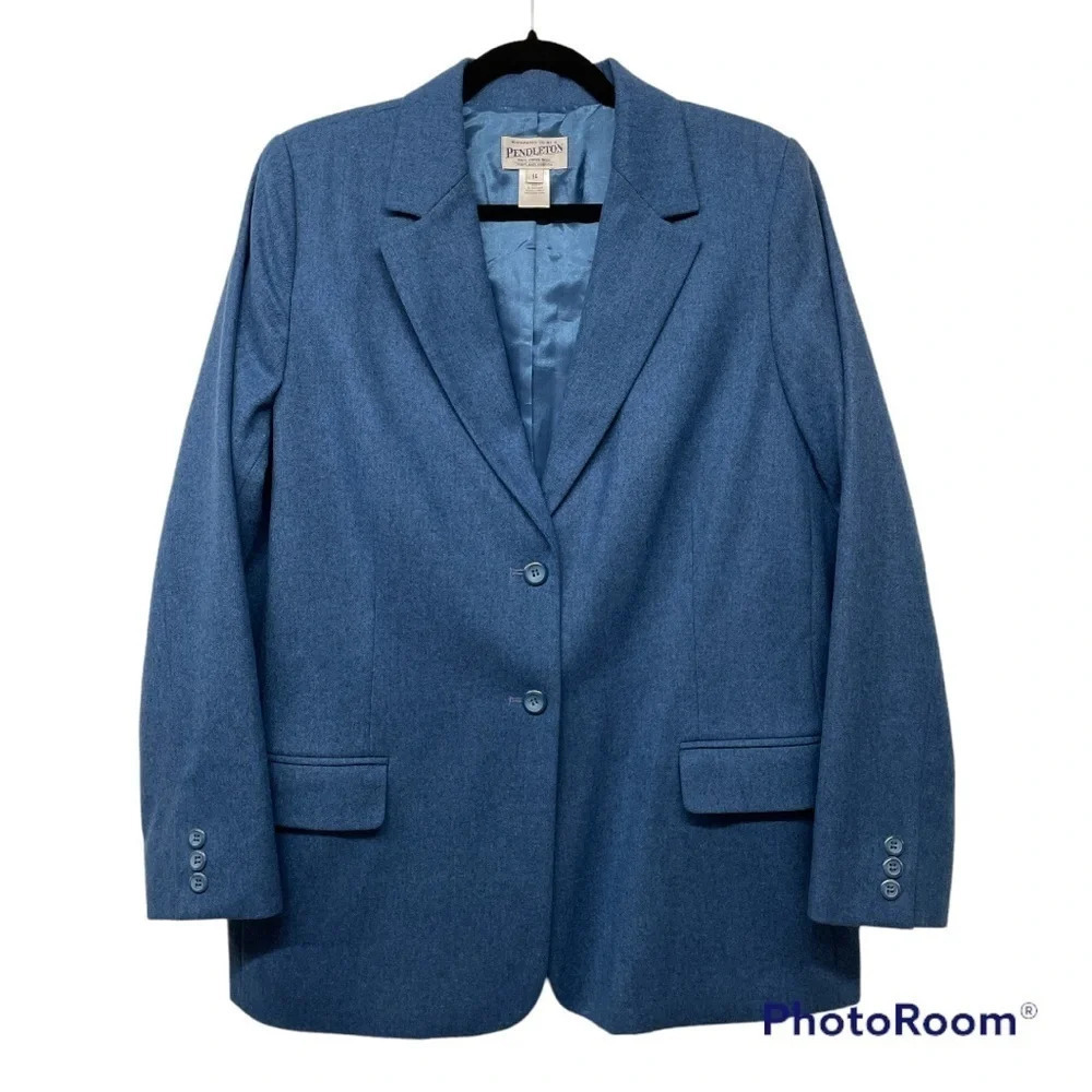 Pendleton Wool Blazer Jacket 100% Virgin Wool Size 14